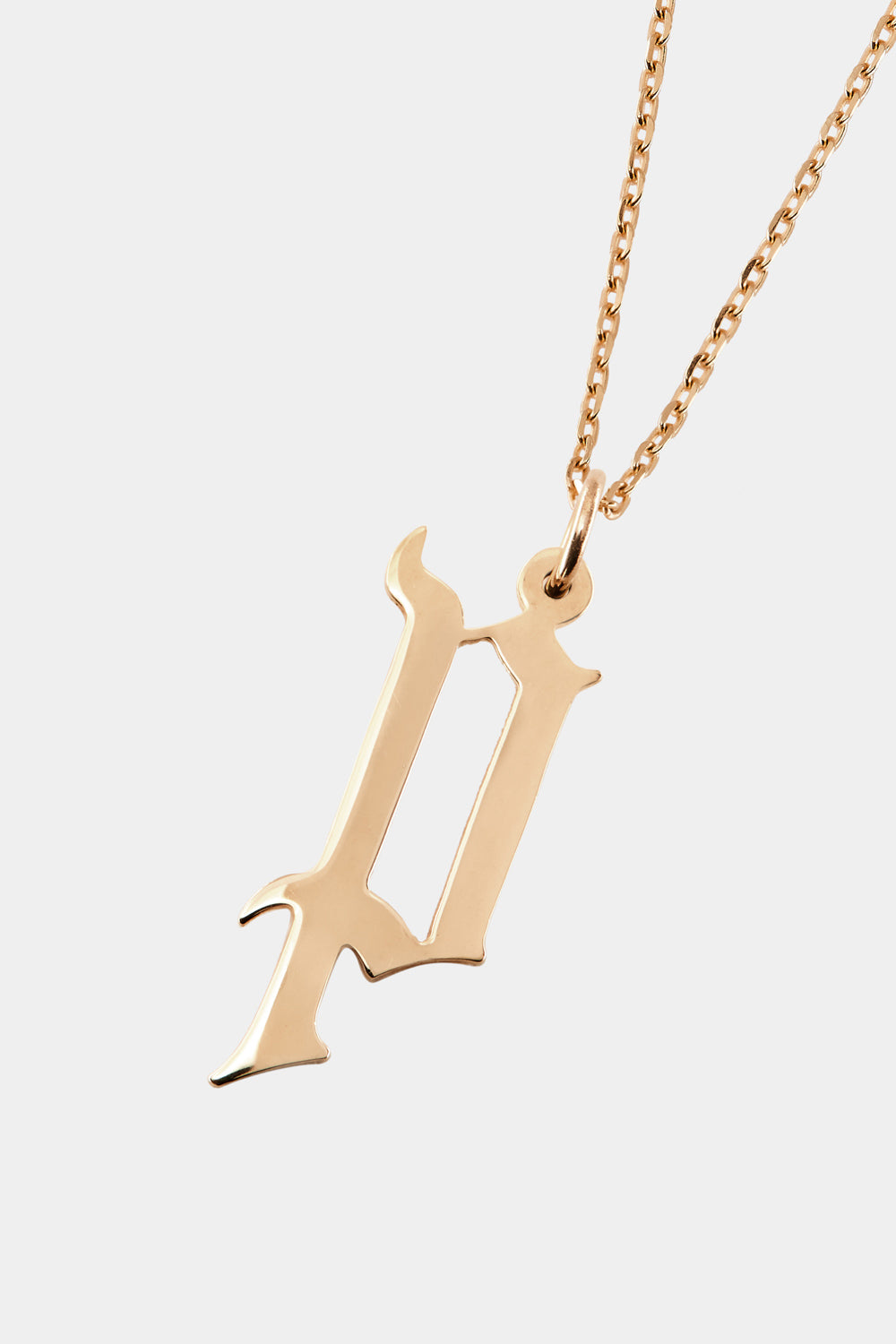 Large Gothic Letter Necklace | 9K Rose Gold| Natasha Schweitzer