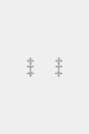 Buttercup Diamond Bar Studs | White Gold | Natasha Schweitzer