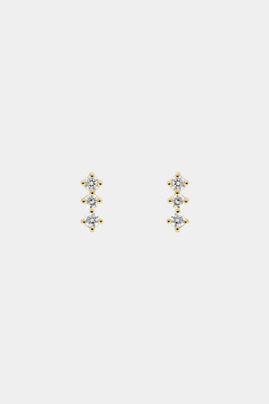 Buttercup Diamond Bar Studs | Yellow Gold | Natasha Schweitzer