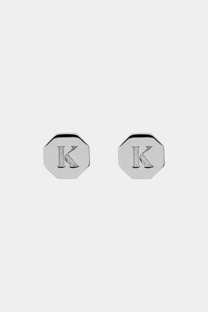 Letter Earrings | 9K White Gold | Natasha Schweitzer