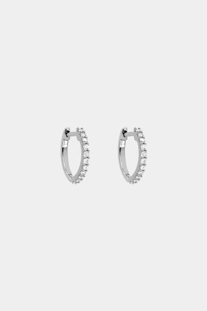 Small Diamond Huggies | 18K White Gold | Natasha Schweitzer