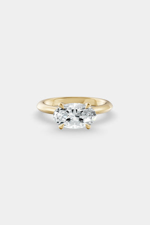 East West Diamond Solitaire Ring | Traditional Open-Style Band | Natasha Schweitzer