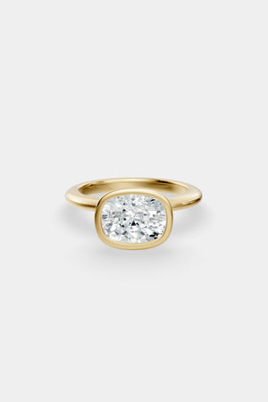 East West Diamond Bezel Solitaire Ring | Piccolo Band | Natasha Schweitzer