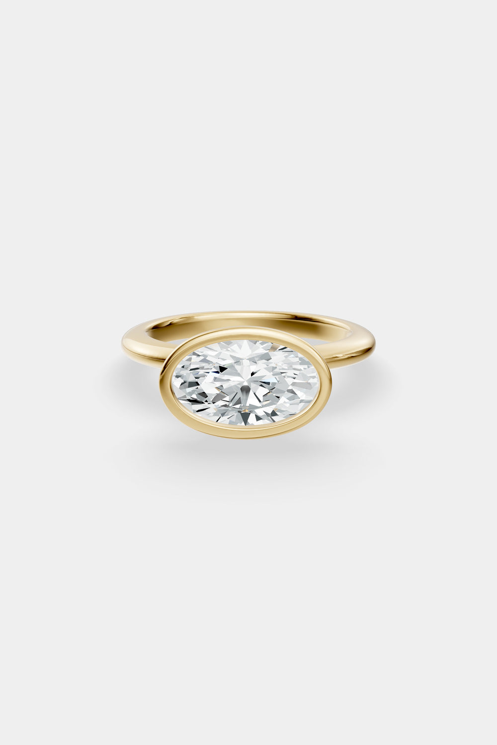 East West Diamond Bezel Solitaire Ring | Gwen Band
