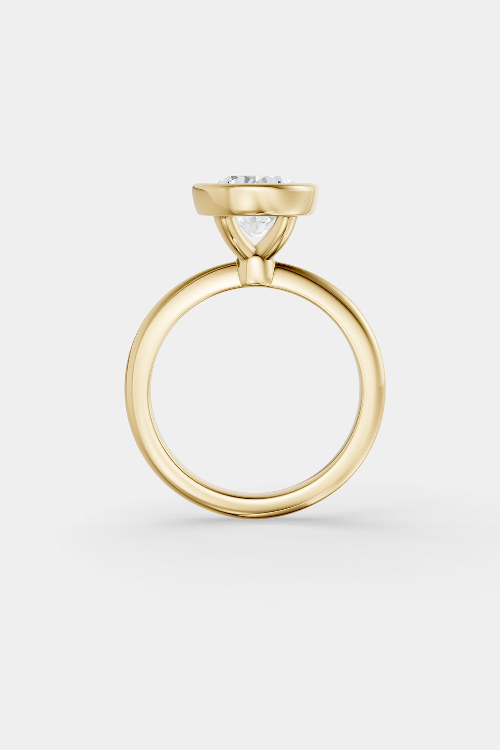 Diamond Bezel Solitaire Ring | Piccolo Band| Natasha Schweitzer