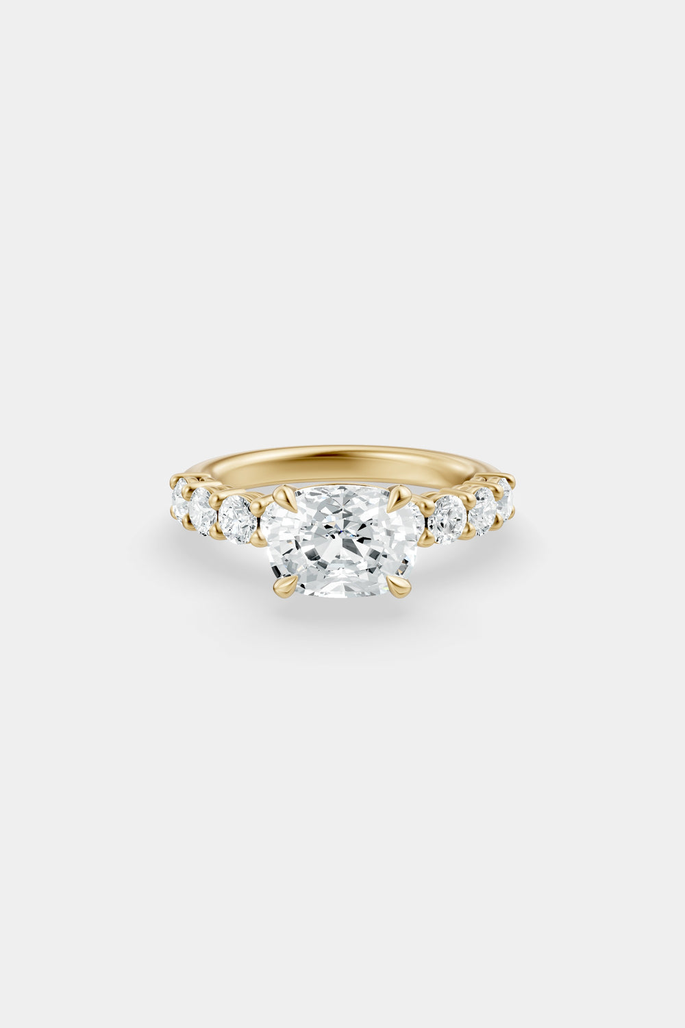 East West Diamond Solitaire Ring | 0.10ct Diamond Half Eternity Band