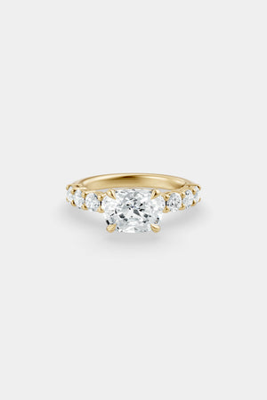 East West Diamond Solitaire Ring | 0.10ct Diamond Half Eternity Band | Natasha Schweitzer