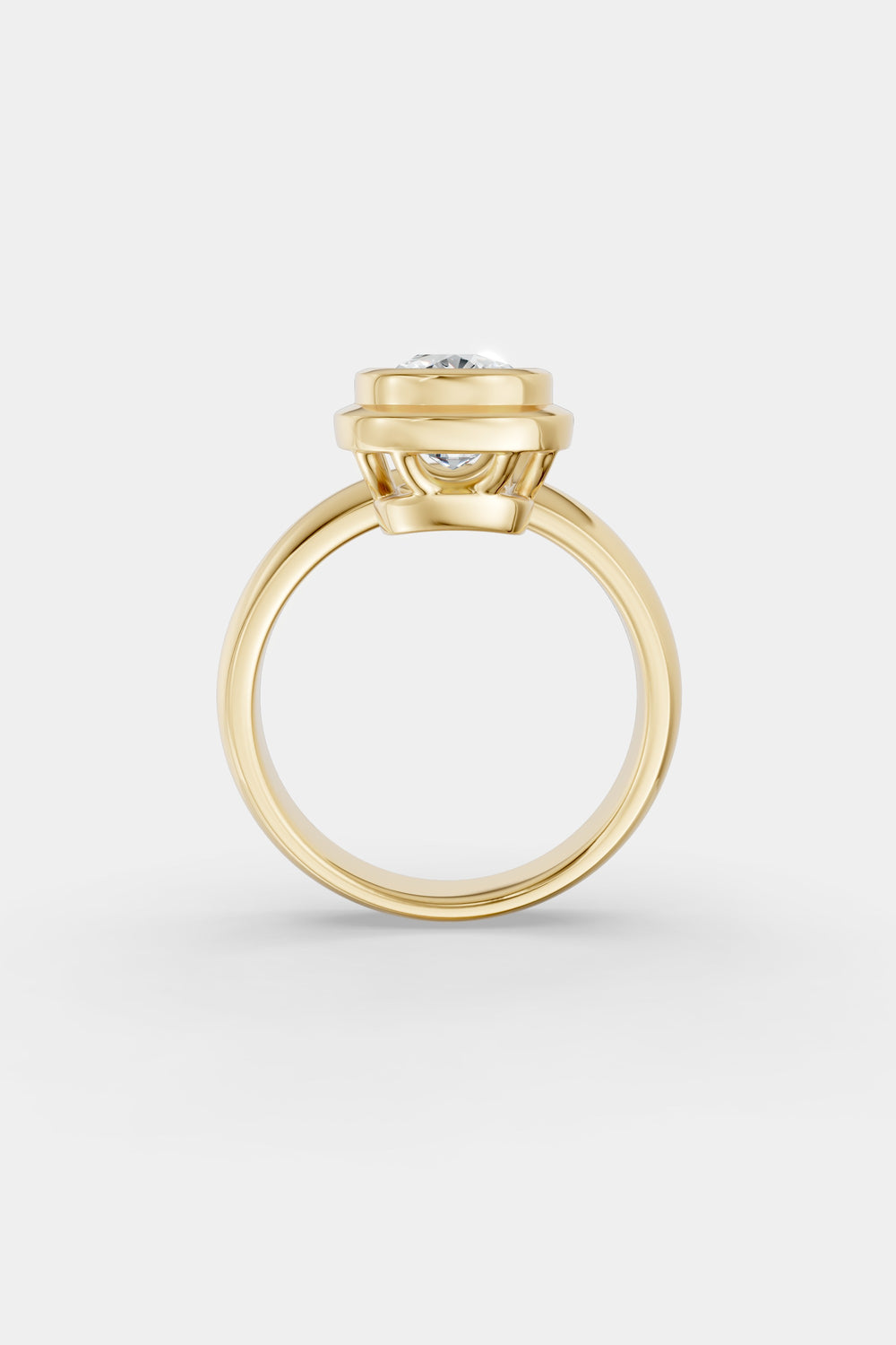 Framed Cushion Bezel Ring | Rounded Band| Natasha Schweitzer