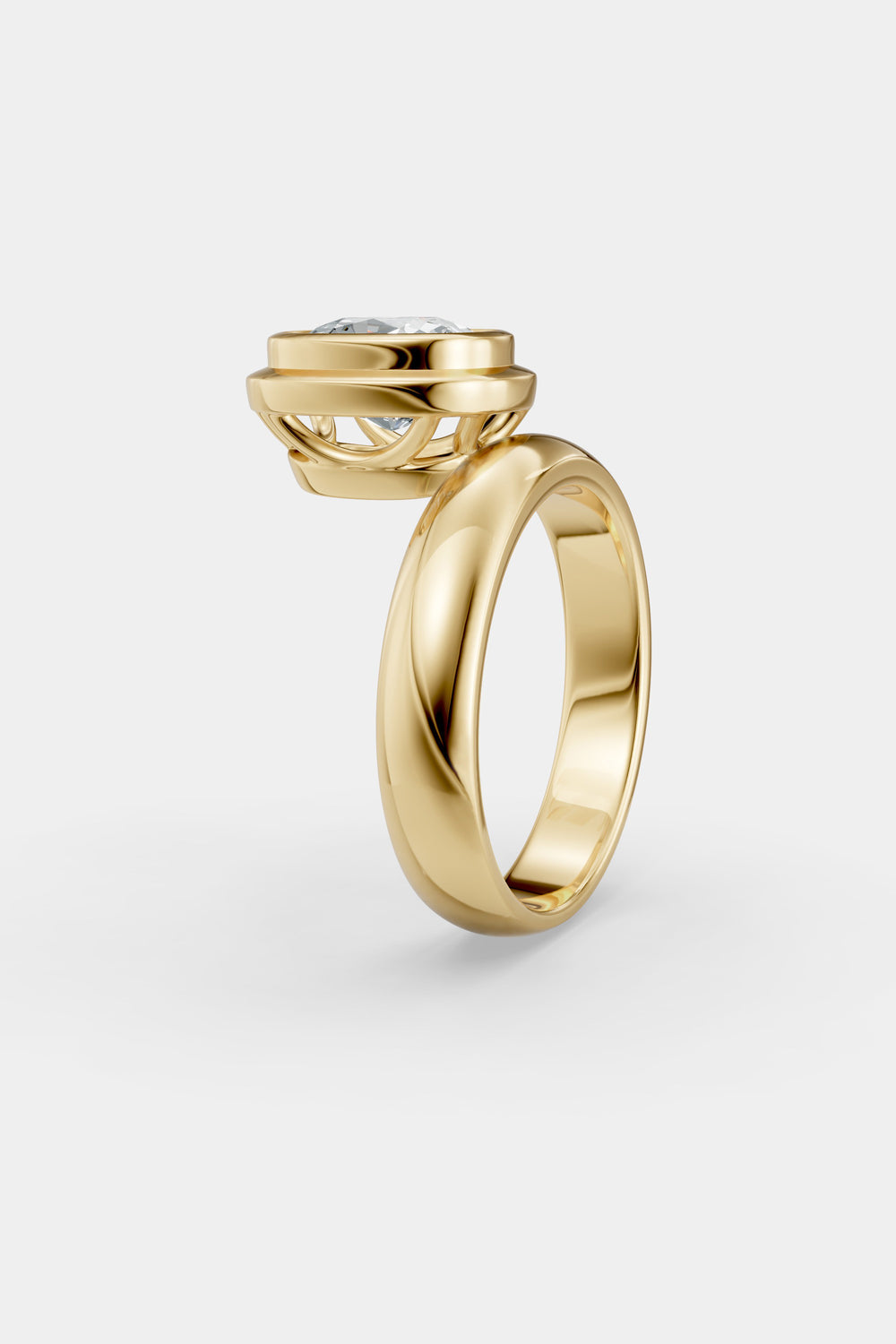 Framed Cushion Bezel Ring | Rounded Band| Natasha Schweitzer