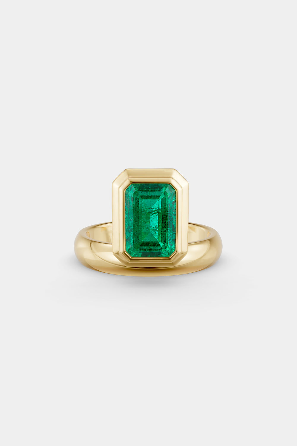 Emerald Bezel Ring | 18K Gold