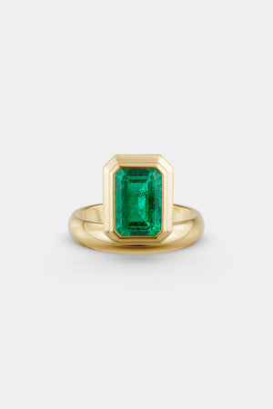 Emerald Bezel Ring | 18K Gold | Natasha Schweitzer