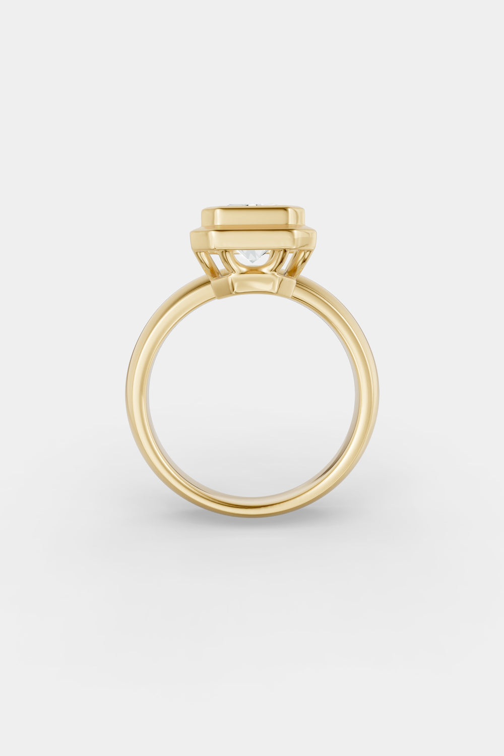 Framed Radiant Bezel Ring | Rounded Band| Natasha Schweitzer
