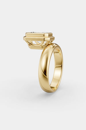 Framed Radiant Bezel Ring | Rounded Band | Natasha Schweitzer