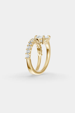 Natasha East West Diamond Wrap Ring | 0.05ct Round Diamond Band | Natasha Schweitzer