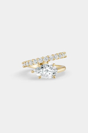 Natasha East West Diamond Wrap Ring | 0.05ct Round Diamond Band | Natasha Schweitzer