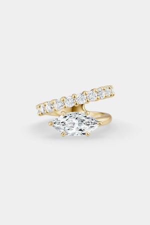 Natasha East West Diamond Wrap Ring | 0.10ct Round Diamond Band | Natasha Schweitzer