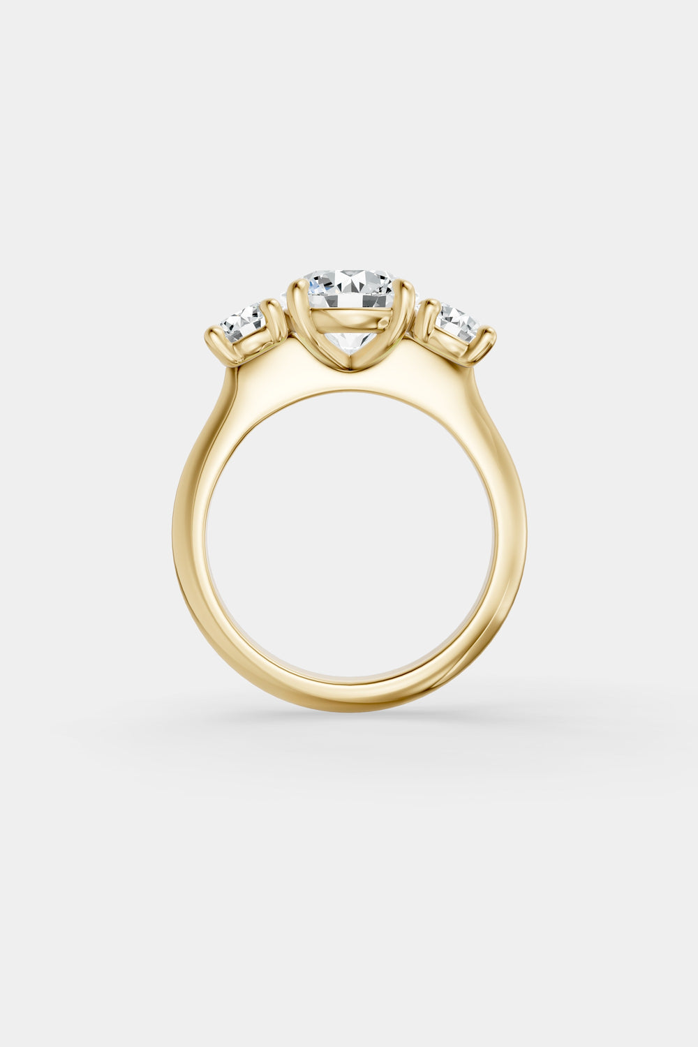 Round Trilogy Diamond Ring | Traditional Band