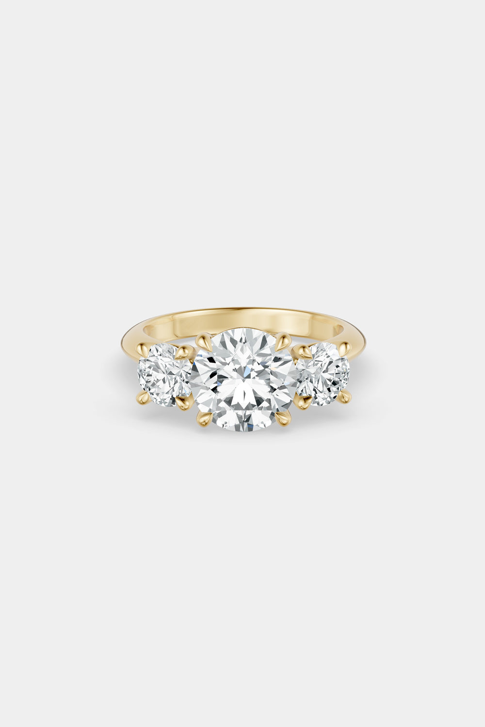 Round Trilogy Diamond Ring | Traditional Band