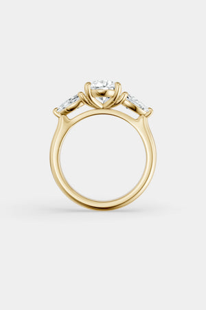 Pear Trilogy Diamond Ring | Traditional Open-Style Band | Natasha Schweitzer