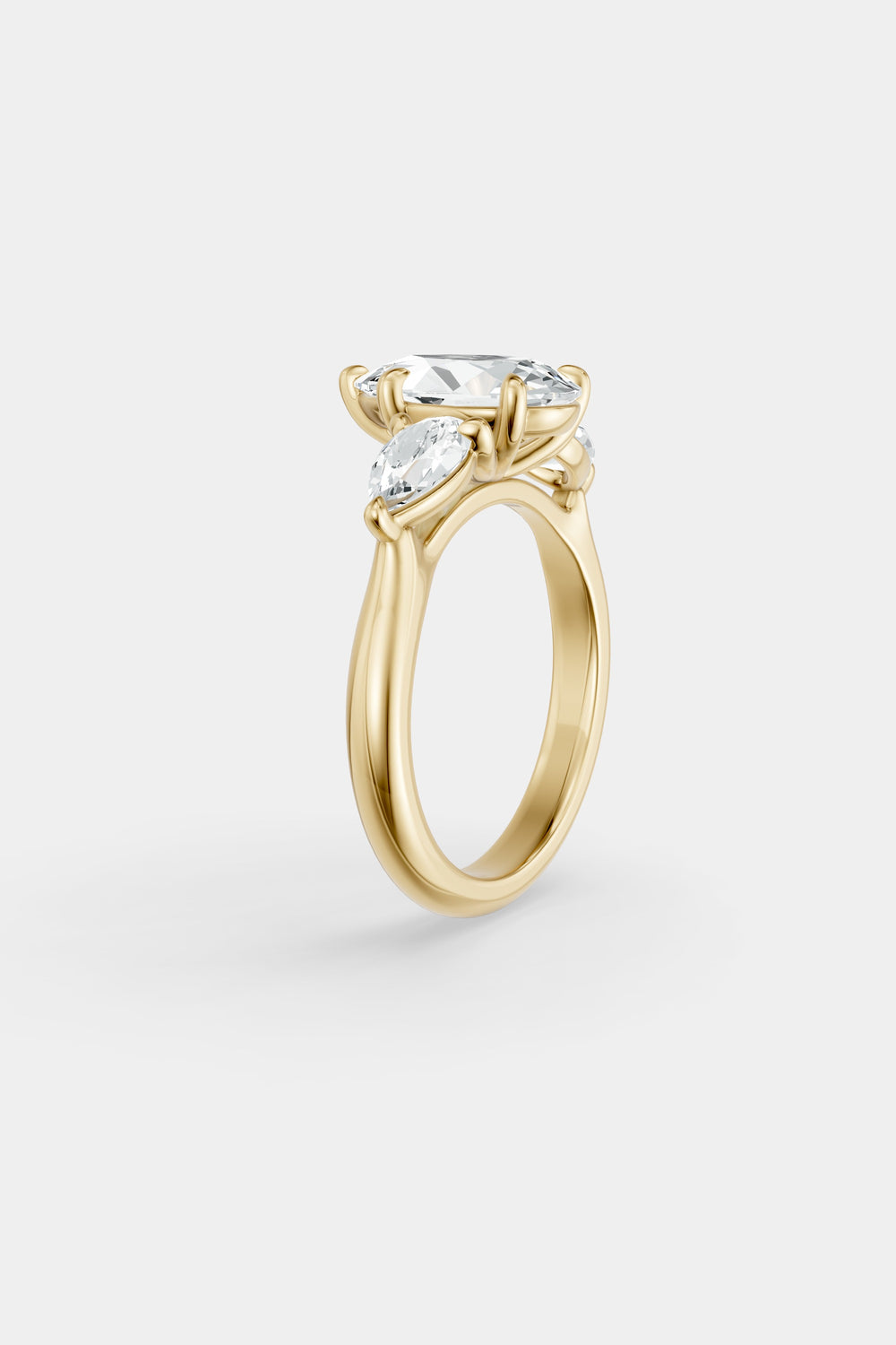 Pear Trilogy Diamond Ring | Traditional Open-Style Band| Natasha Schweitzer