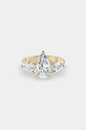Pear Trilogy Diamond Ring | Traditional Open-Style Band | Natasha Schweitzer