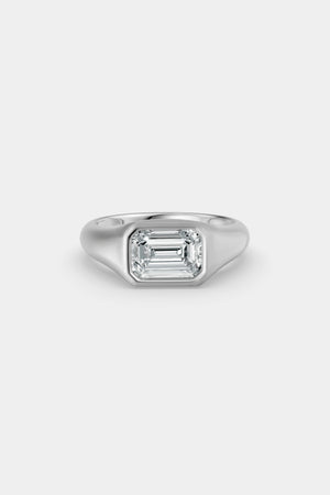 Insignia Emerald Diamond Ring | 18K White Gold or Platinum | Natasha Schweitzer