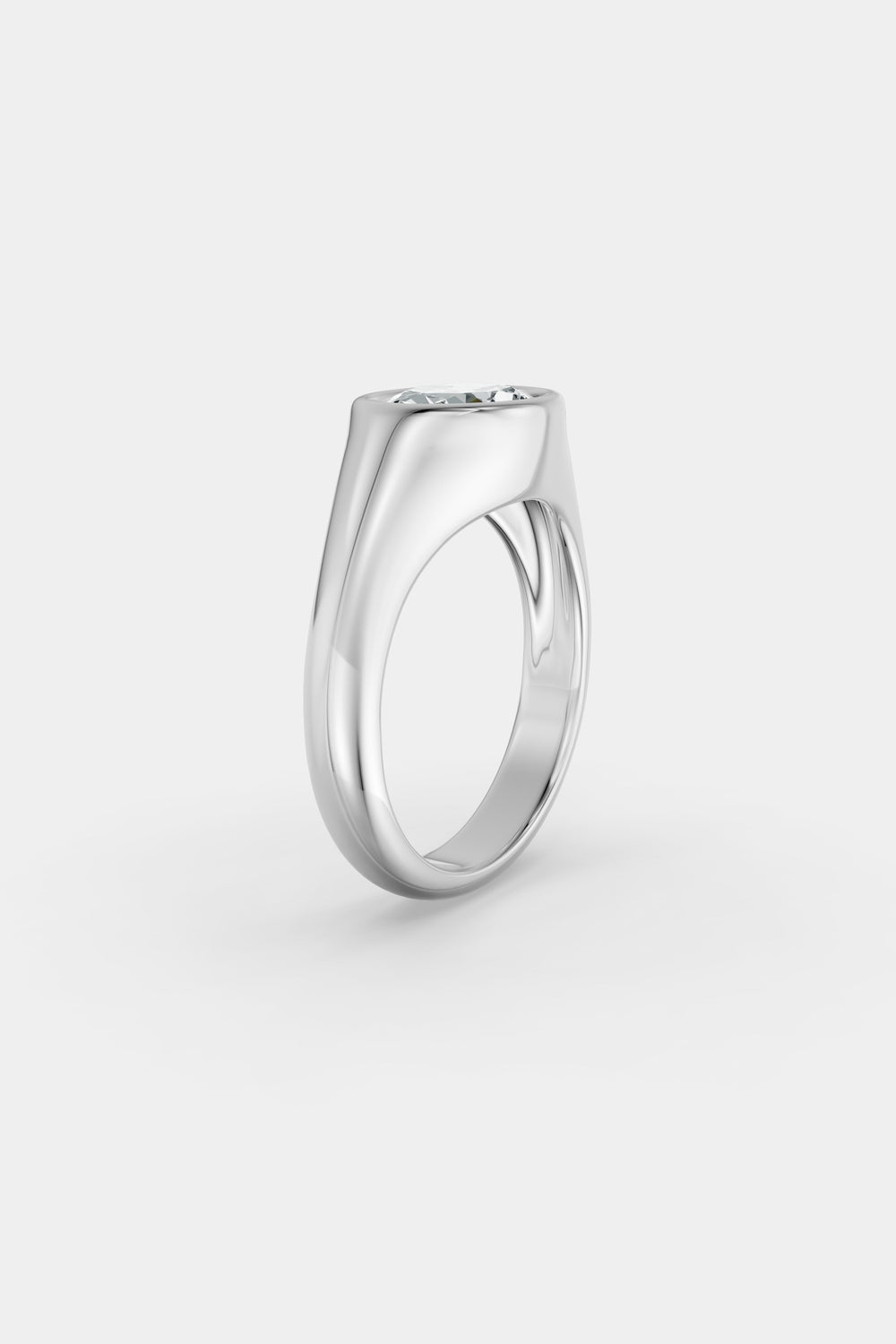 Insignia Oval Diamond Ring | 18K White Gold or Platinum| Natasha Schweitzer