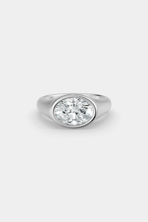 Insignia Oval Diamond Ring | 18K White Gold or Platinum | Natasha Schweitzer