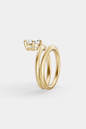 Double Band Floating Diamond Ring | Knife Cut Band | Natasha Schweitzer