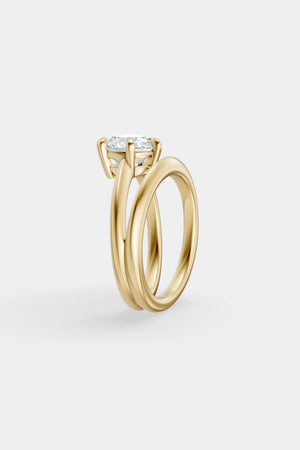 Double Band Diamond Ring | Knife Cut Band | Natasha Schweitzer