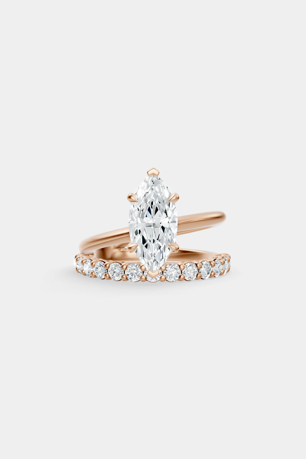 Double Band Marquise Diamond Ring | 18K Gold| Natasha Schweitzer