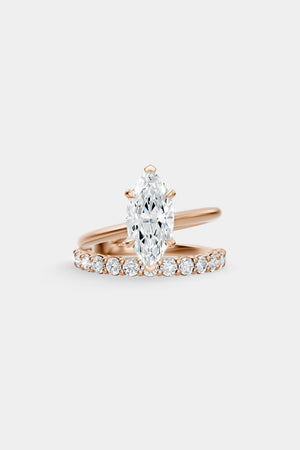 Double Band Marquise Diamond Ring | 18K Gold | Natasha Schweitzer