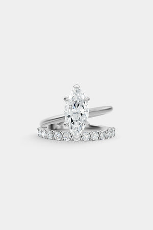 Double Band Marquise Diamond Ring | 18K Gold | Natasha Schweitzer