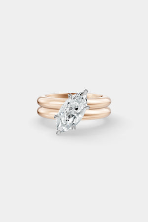 Tilted Diamond Double Orielle Ring | Customisable | Natasha Schweitzer