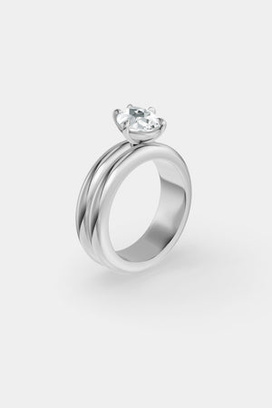 Pear Diamond Double Orielle Ring | 18K White Gold or Platinum | Natasha Schweitzer