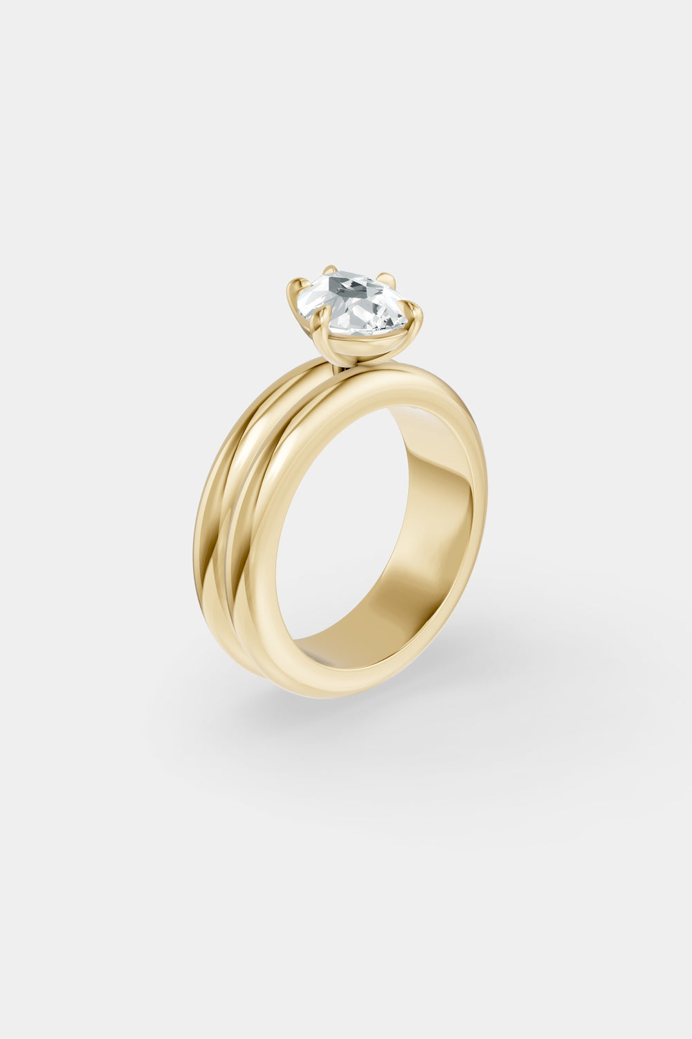Pear Diamond Double Orielle Ring | 18K Yellow Gold| Natasha Schweitzer