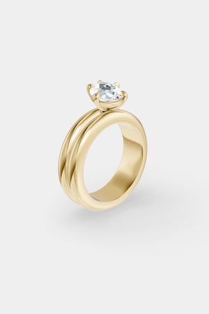 Pear Diamond Double Orielle Ring | 18K Yellow Gold | Natasha Schweitzer