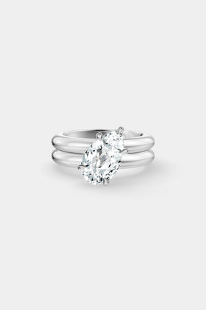 Pear Diamond Double Orielle Ring | 18K White Gold or Platinum | Natasha Schweitzer