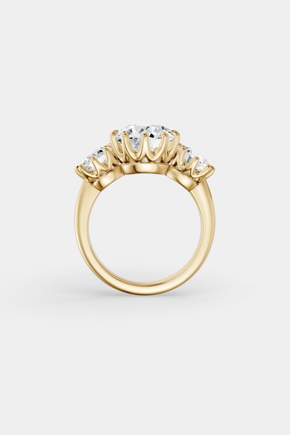 Antique Trilogy Round Diamond Ring | Traditional Band| Natasha Schweitzer