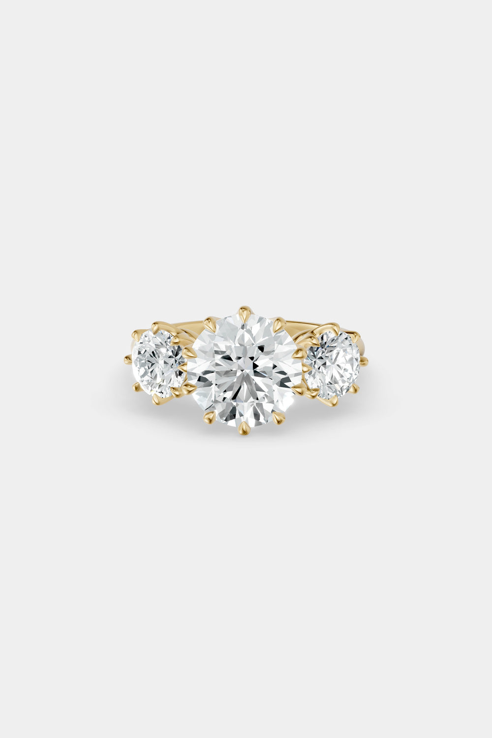 Antique Trilogy Round Diamond Ring | Traditional Band