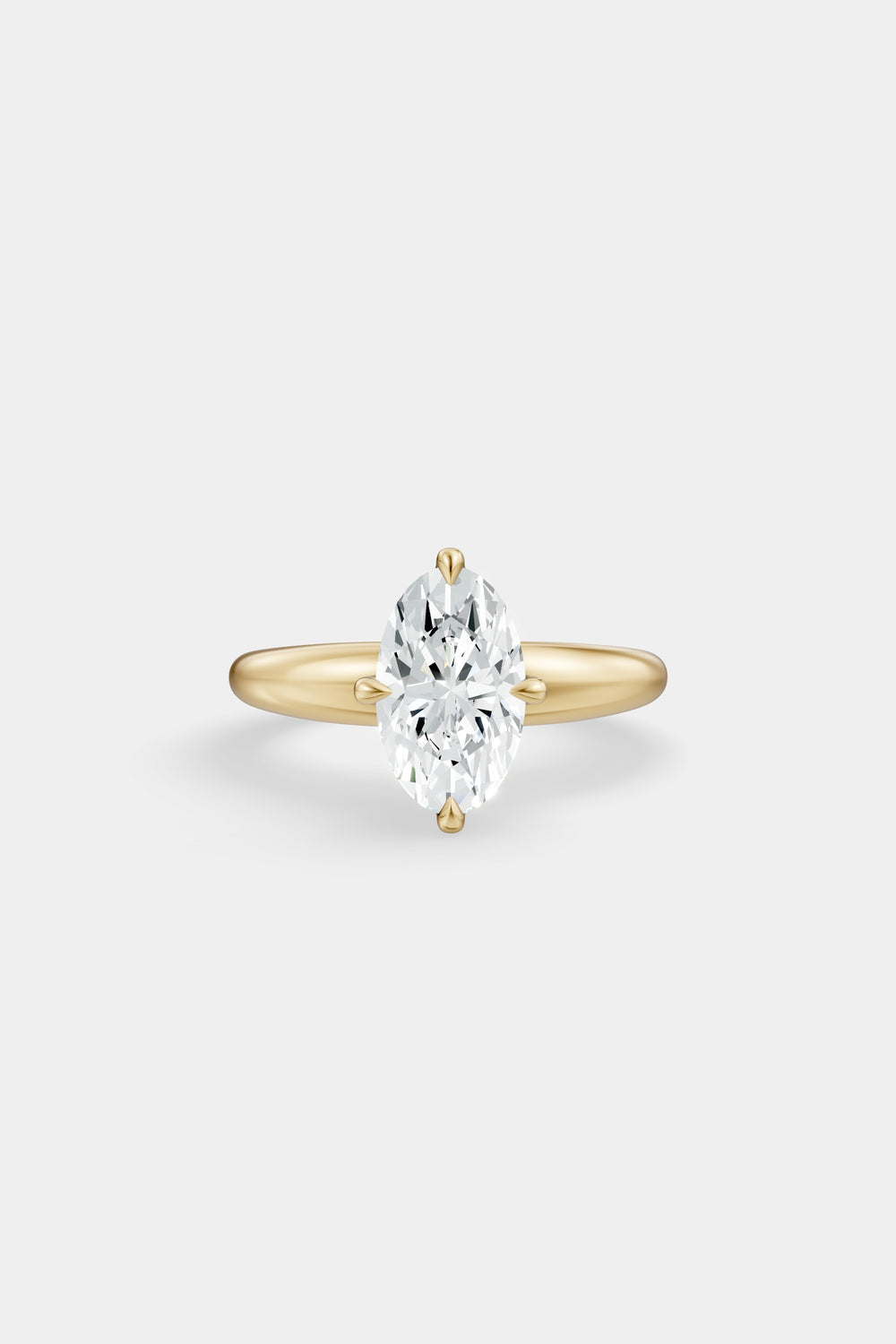 Compass Set Diamond Solitaire Ring | Large Tapered Band