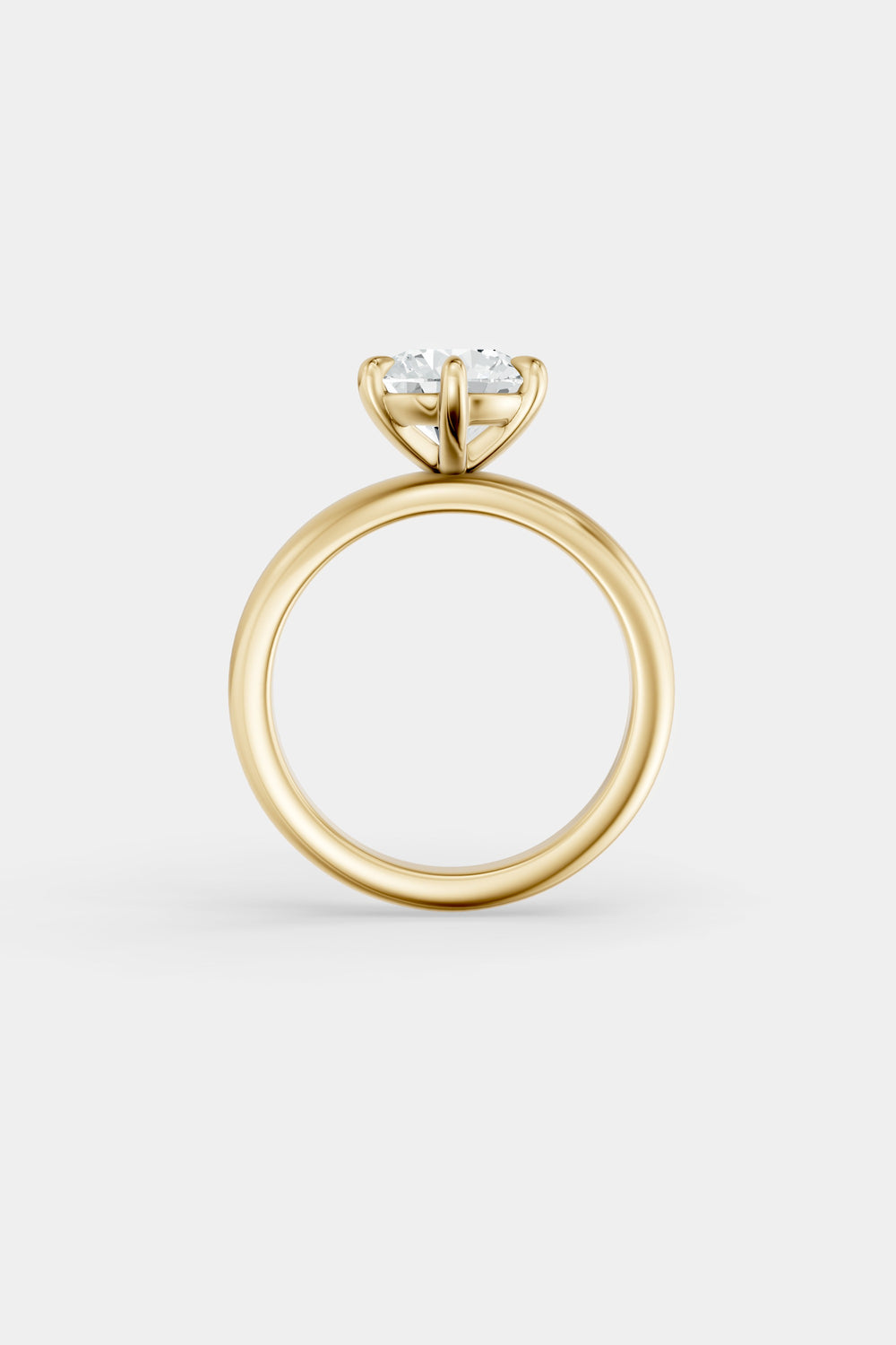 Diamond Solitaire Ring | Large Tapered Band