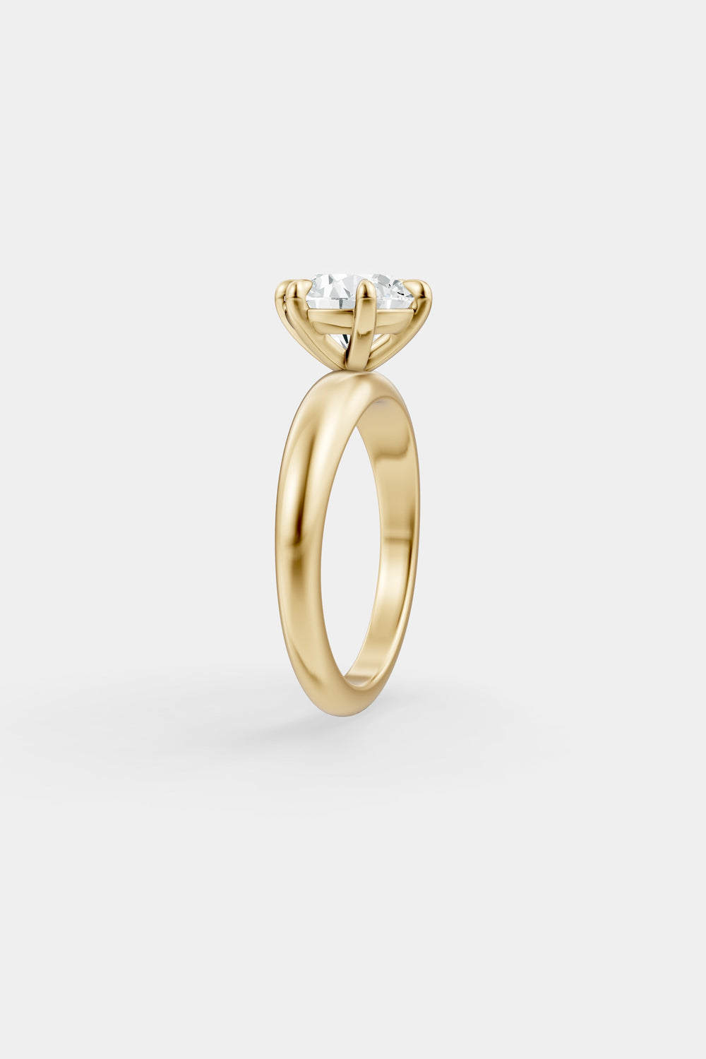 Diamond Solitaire Ring | Large Tapered Band| Natasha Schweitzer