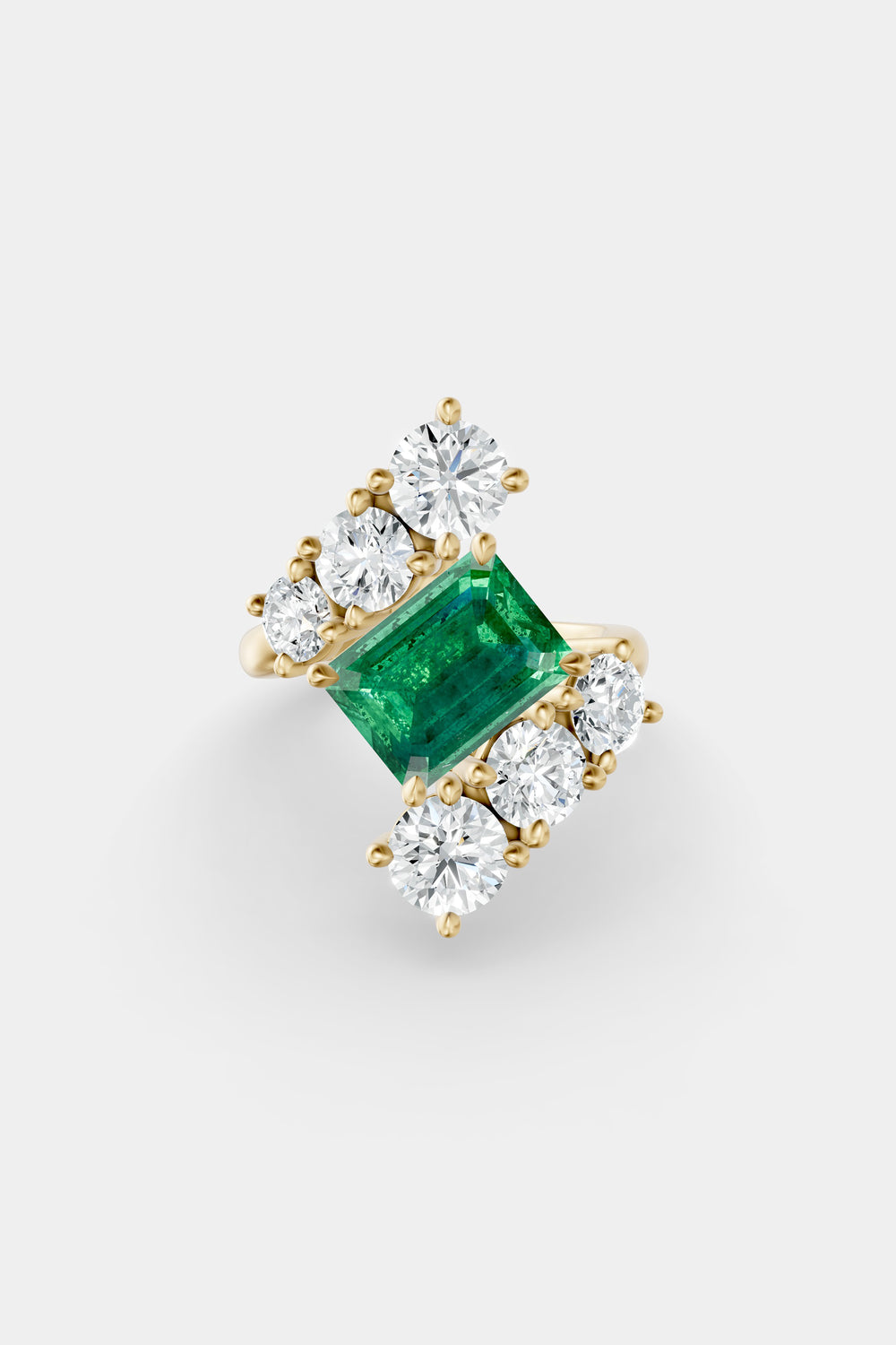 Diamond Wrap Ring with Emerald | Customisable