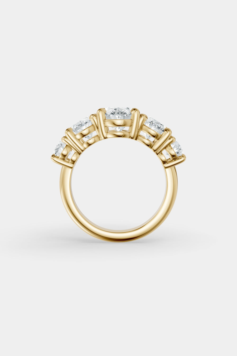 Oval Five Diamond Ring | Comfort Band