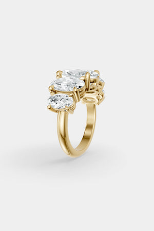 Oval Five Diamond Ring | Comfort Band | Natasha Schweitzer