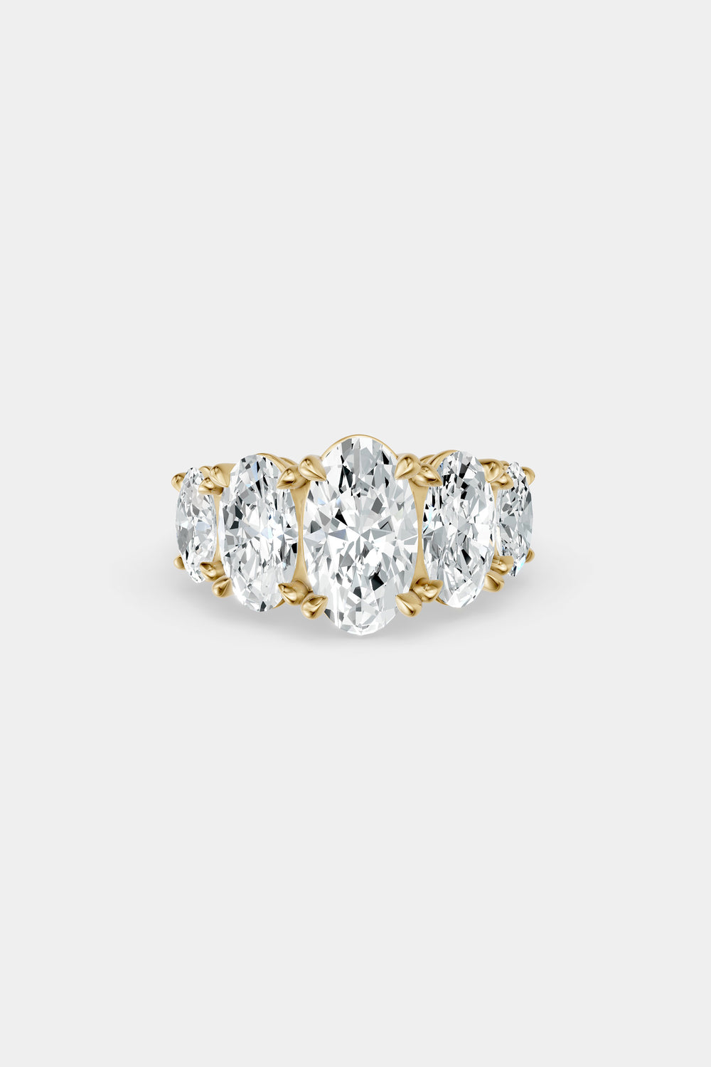 Oval Five Diamond Ring | Comfort Band