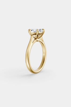 East West Diamond Solitaire Ring | Traditional Open-Style Band | Natasha Schweitzer