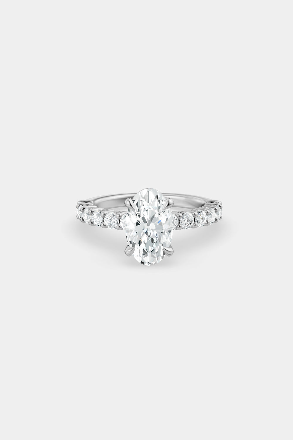 Oval Diamond Half Eternity Ring | 18K Gold