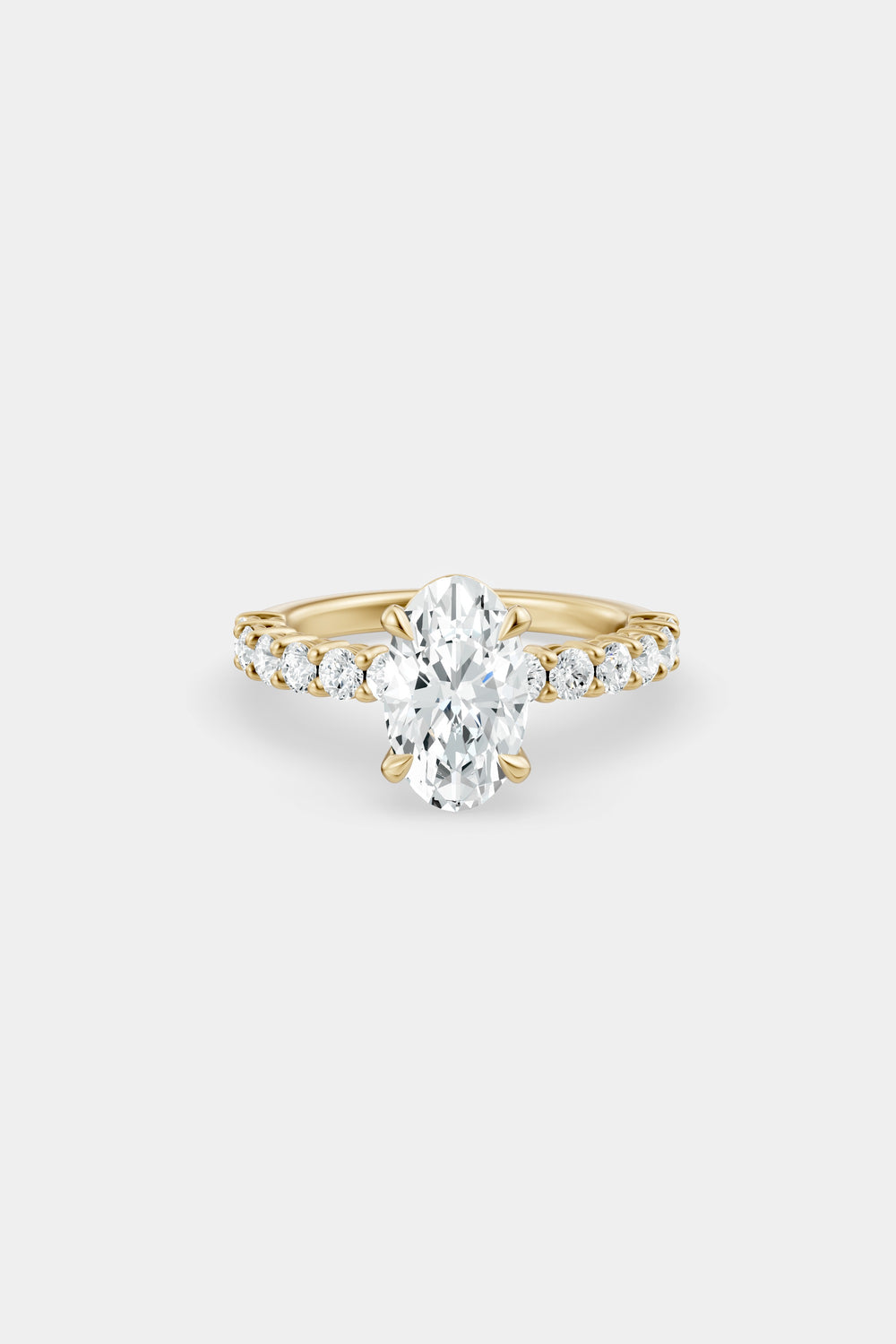 Oval Diamond Half Eternity Ring | 18K Gold